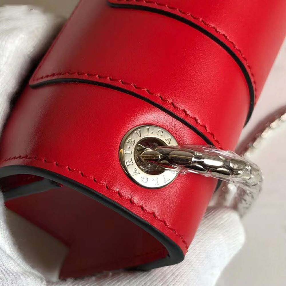 Bvlgari Women Flap Cover Bag Serpenti Forever in Red Calf - image 10