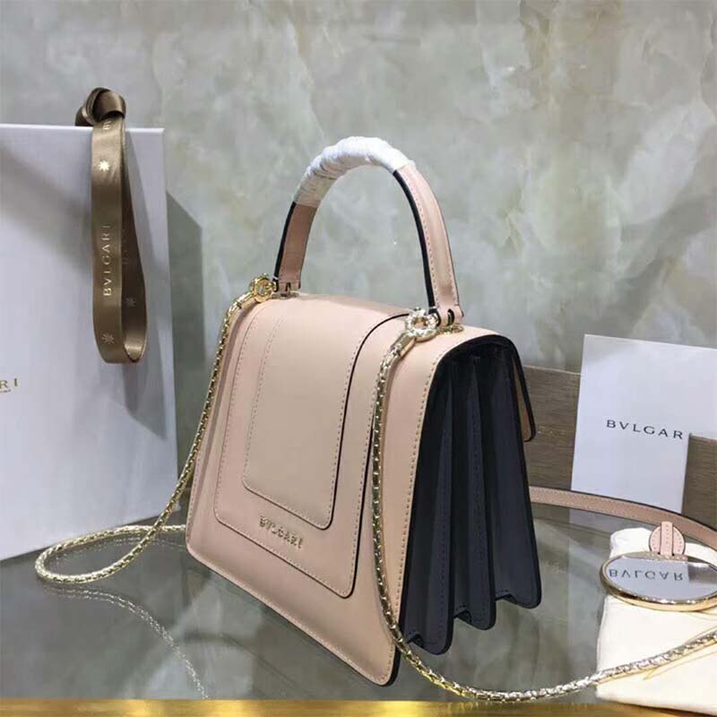 Side angle showing adjustable strap on Bvlgari Women Serpenti Forever Crossbody Bag