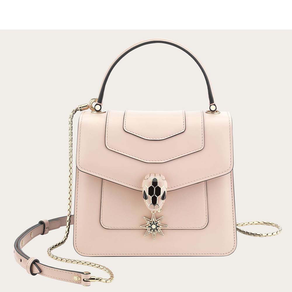 Front view of Bvlgari Women Serpenti Forever Crossbody Bag Pop Wishes in Pink