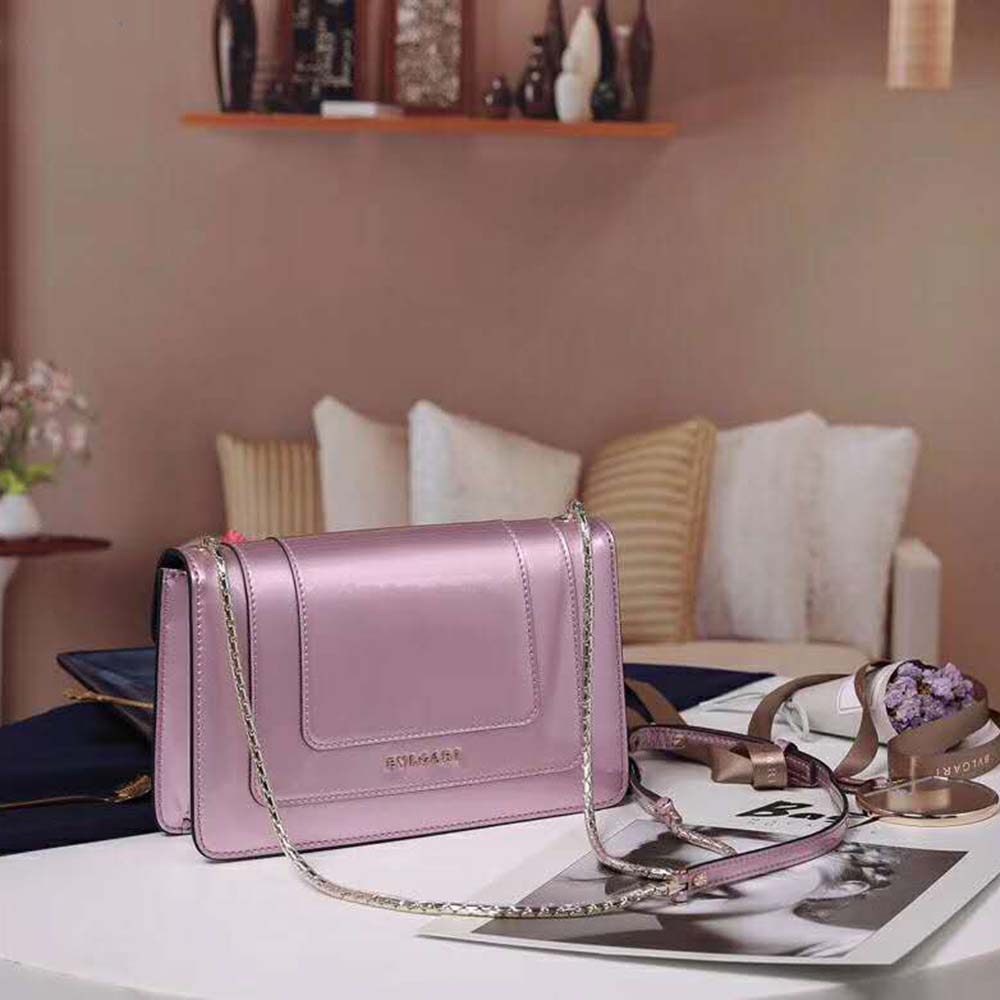 Bvlgari Women Serpenti Forever Flap Cover in Calf Leather-Pink - image 4