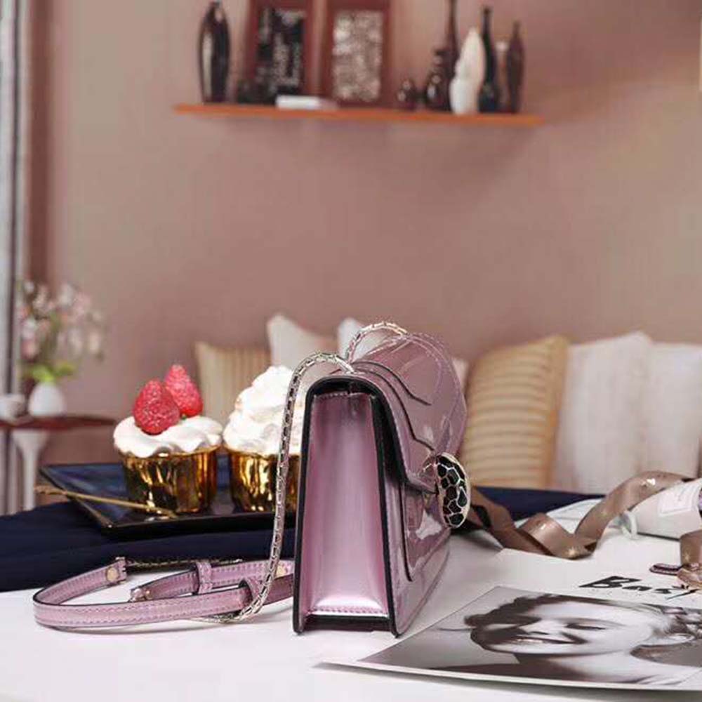 Bvlgari Women Serpenti Forever Flap Cover in Calf Leather-Pink - image 7
