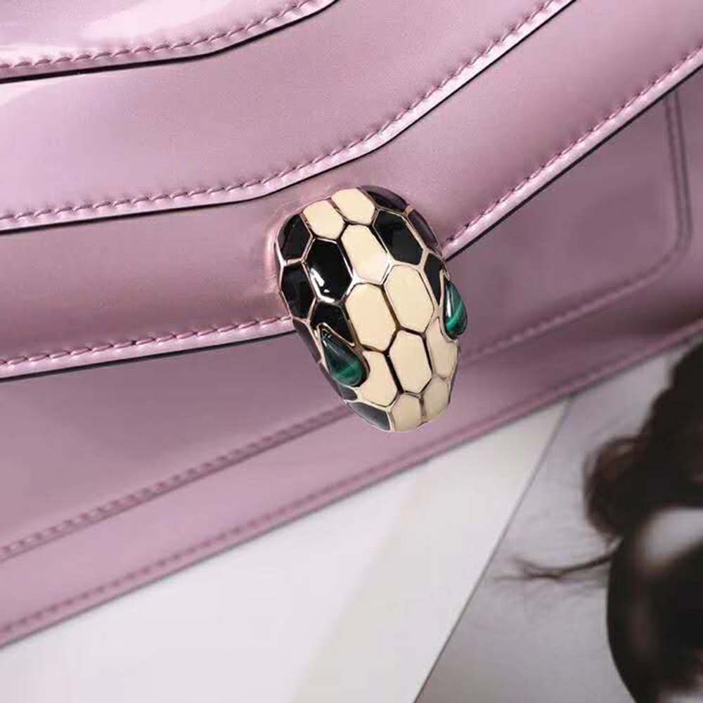 Bvlgari Women Serpenti Forever Flap Cover in Calf Leather-Pink - image 8