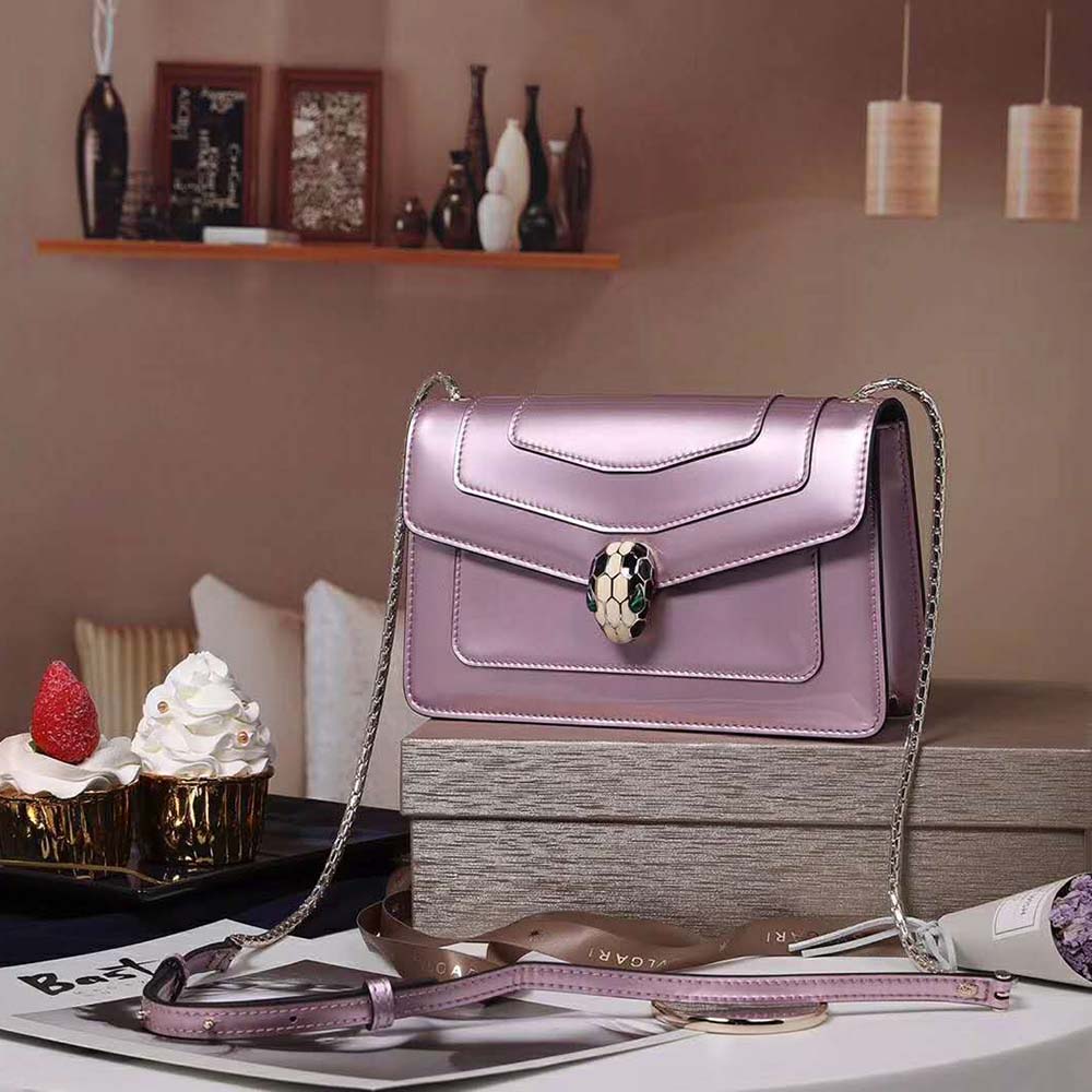 Bvlgari Women Serpenti Forever Flap Cover in Calf Leather-Pink - image 6