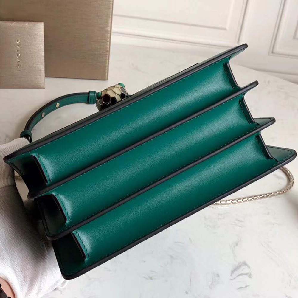 Bvlgari Women Serpenti Forever Flap Cover in Emerald Green Calf Leather - image 4