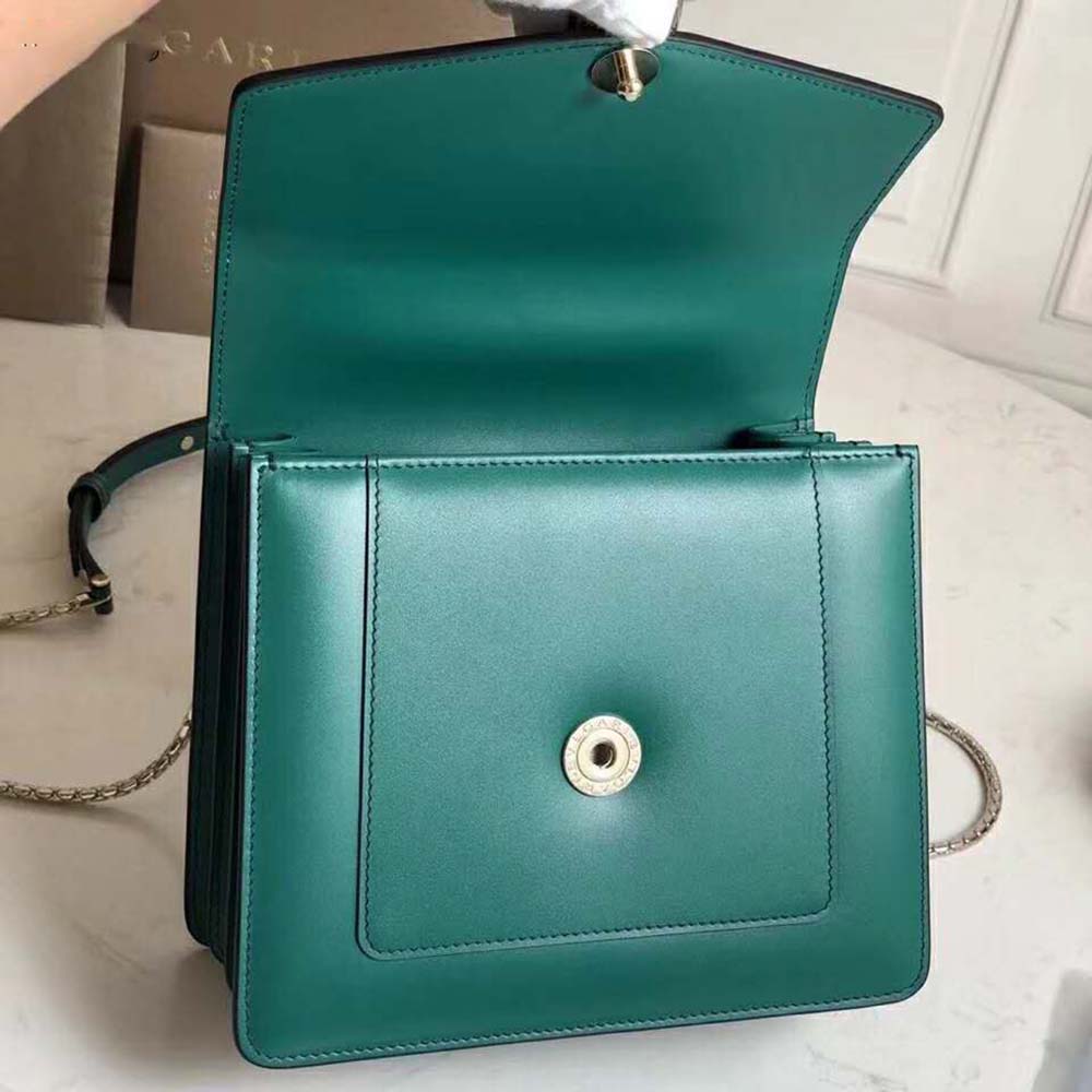 Bvlgari Women Serpenti Forever Flap Cover in Emerald Green Calf Leather - image 6