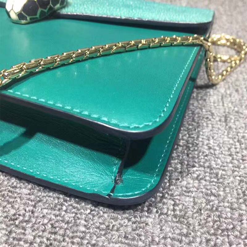 Bvlgari Women Serpenti Forever Medium Flap Cover Bag Calfskin-Green - image 6