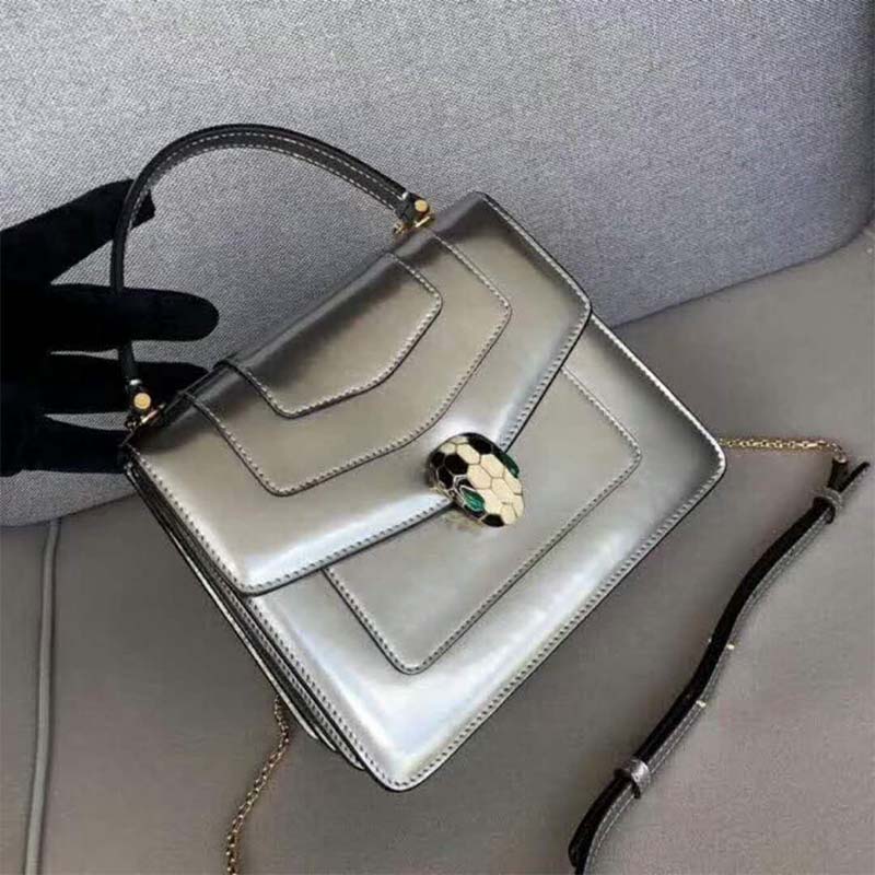 Bvlgari Women Serpenti Forever Medium Flap Cover Bag in Silver - image 6