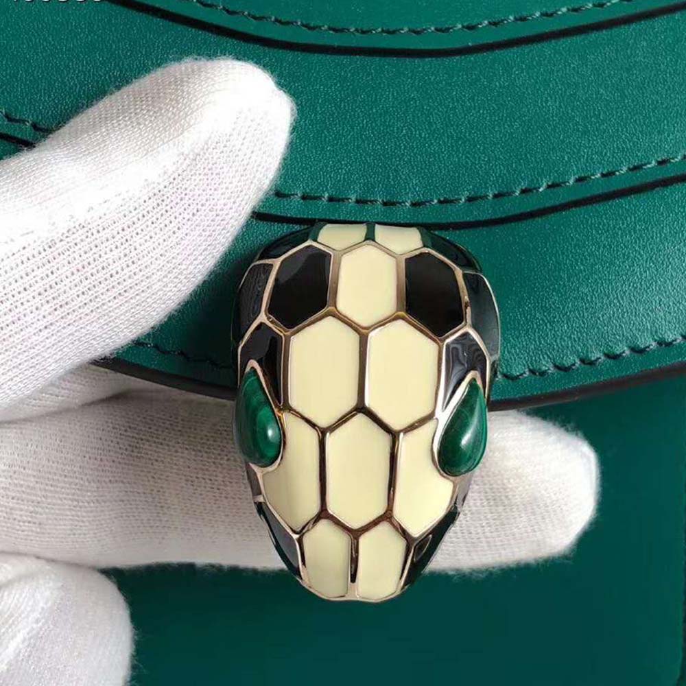 Bvlgari Women Serpenti Forever Mini Bag in Calf Leather-Green - image 6
