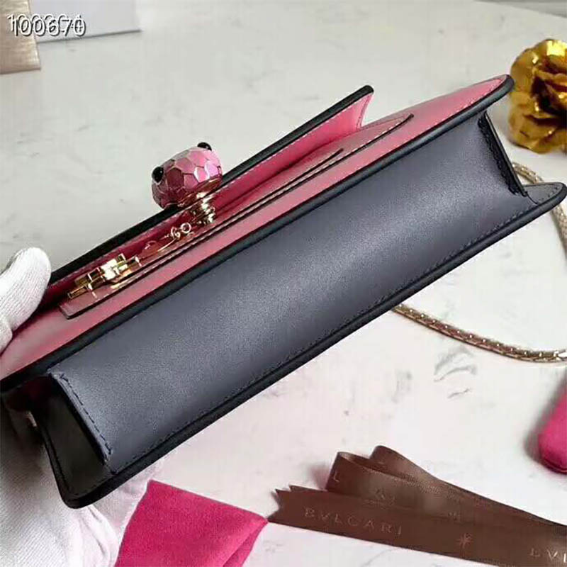 Front view of Bvlgari Women Serpenti Forever in Pink calf leather