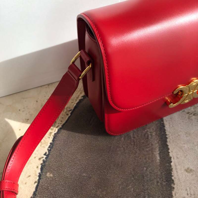 Celine Lady Medium Triomphe Bag in Shiny Calfskin-Red - image 6