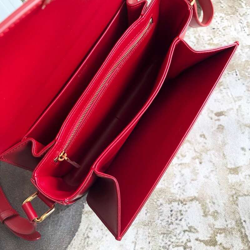 Celine Lady Medium Triomphe Bag in Shiny Calfskin-Red - image 5