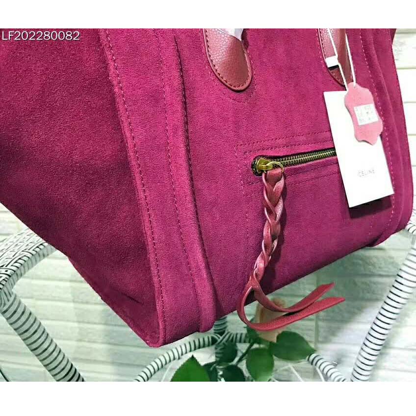 Celine Medium Luggage Phantom Bag in Baby Calfskin Leather-Maroon - image 7