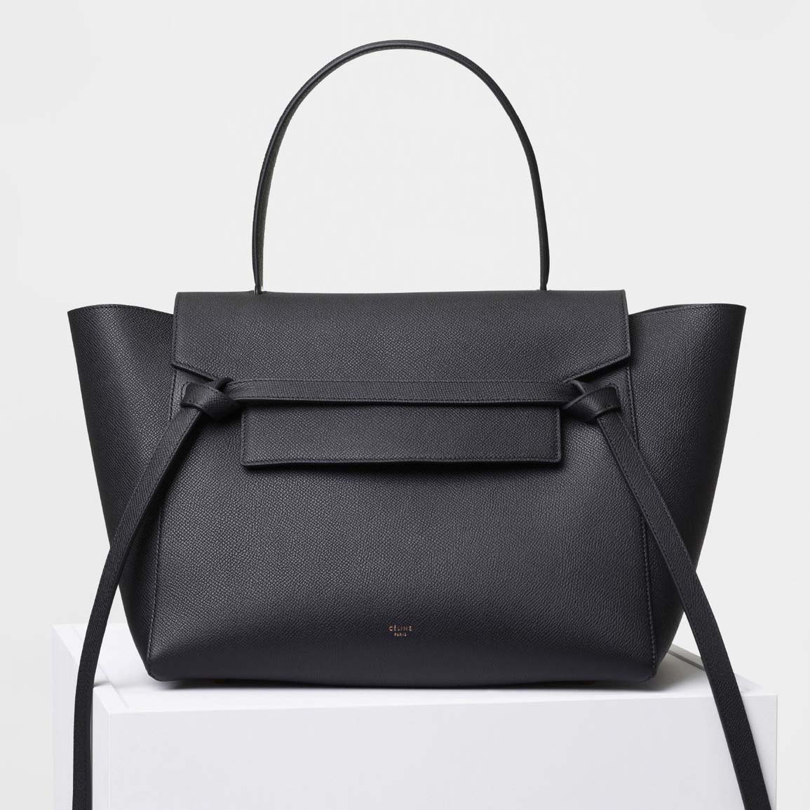 Front view of Celine Small Belt Bag in Smooth Calfskin Leather-Black