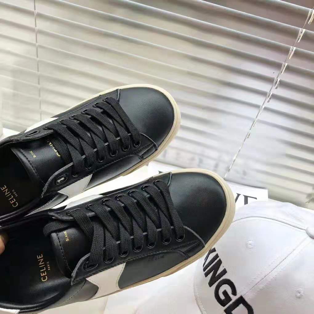Celine Women Celine Triomphe Low Lace Up Sneaker Calfskin-Black - image 8