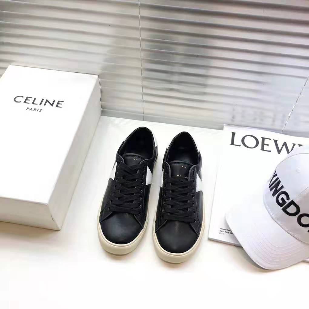 Celine Women Celine Triomphe Low Lace Up Sneaker Calfskin-Black - image 6