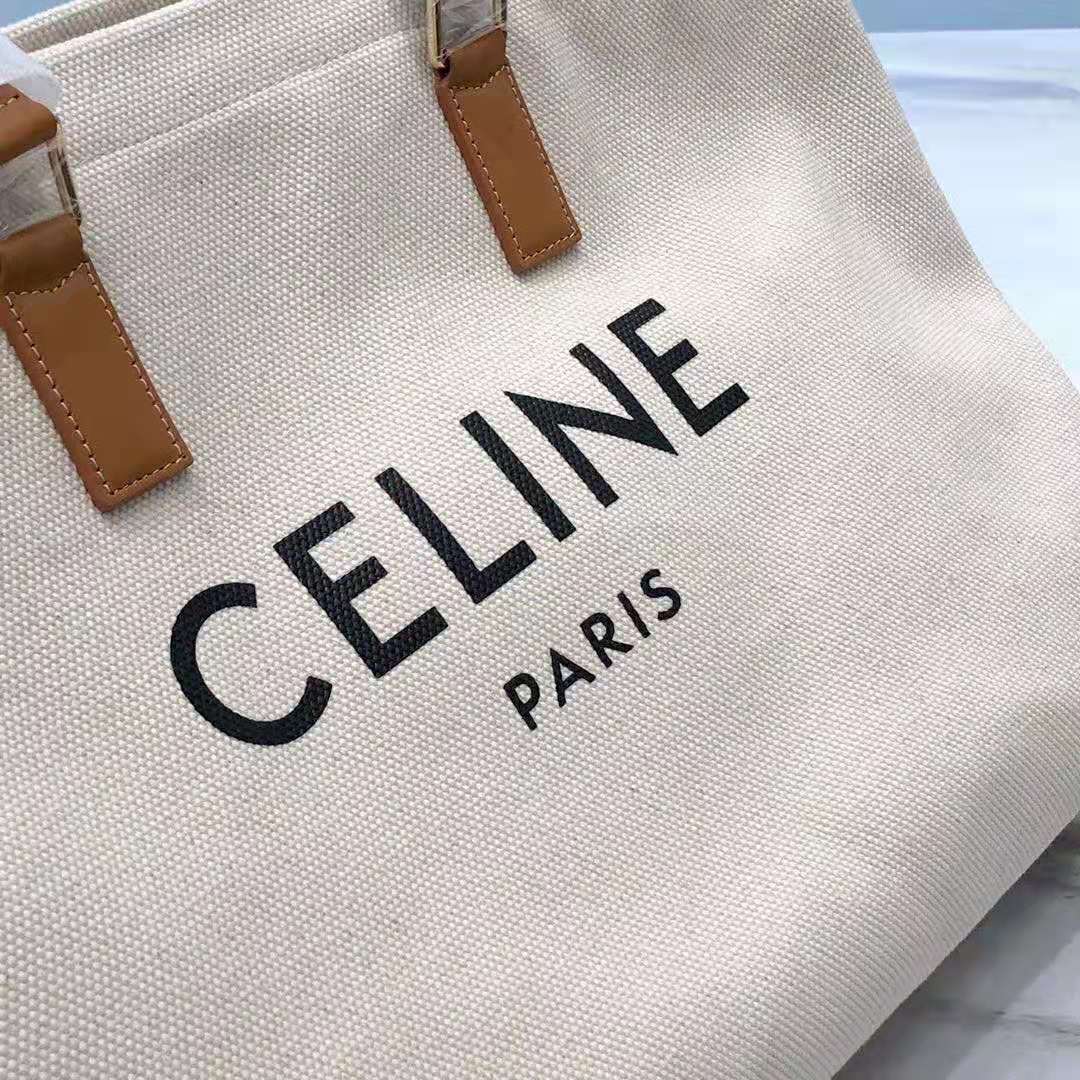 Celine Women Horizontal Cabas Celine in Canvas with Print-White - image 10