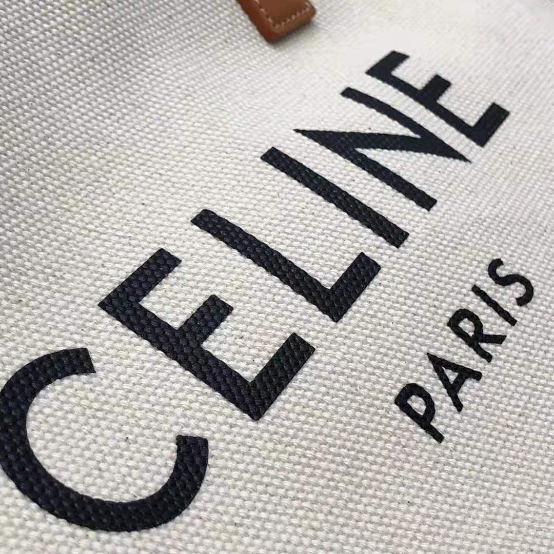 Celine Women Horizontal Cabas Celine in Canvas with Print-White - image 11