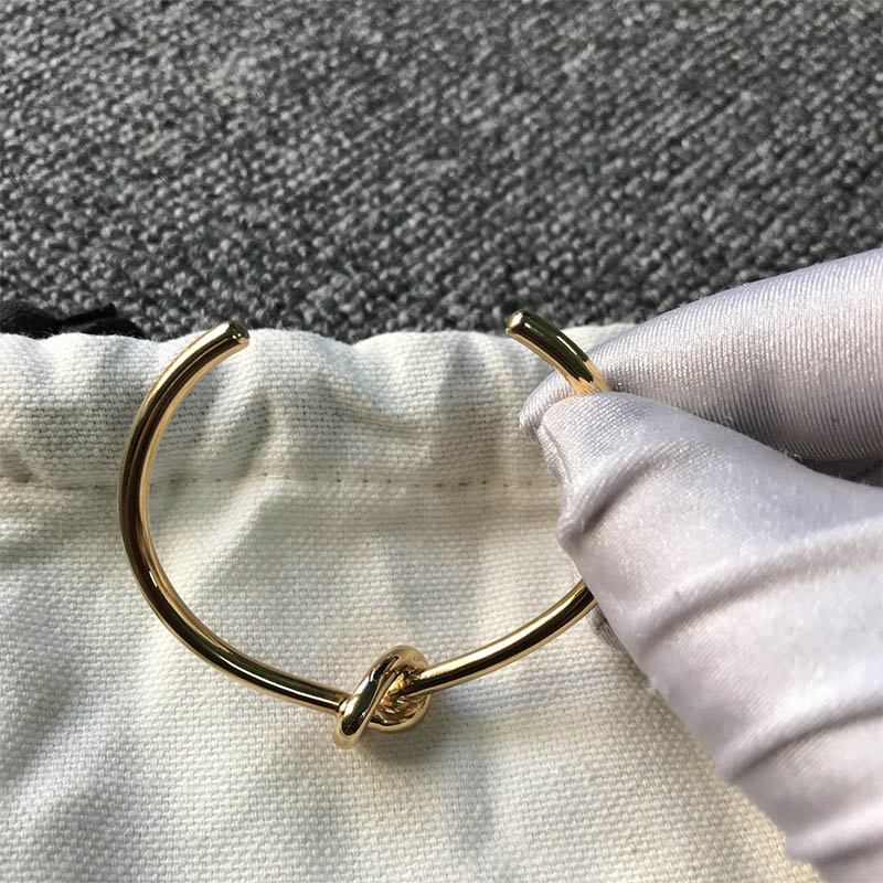 Celine Women Knot Extra-Thin Bracelet in Brass with Rhodium Finish-Gold - image 5