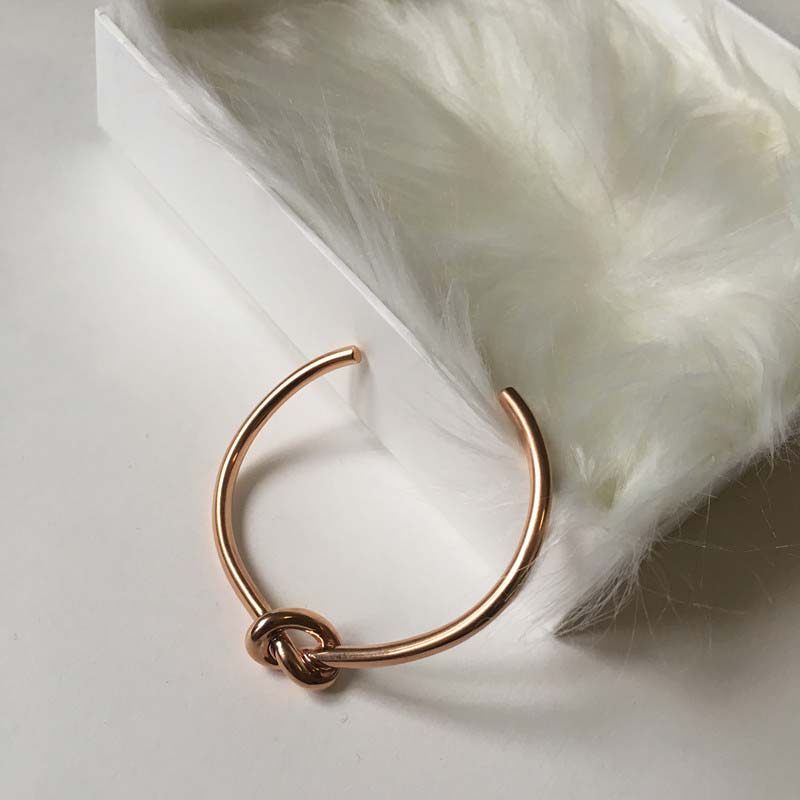 Celine Women Knot Extra-Thin Bracelet in Brass with Rhodium Finish-Gold - image 4