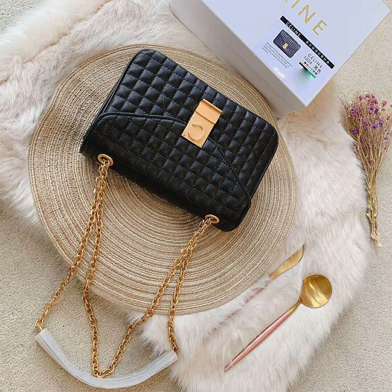 Close-up of gold 'C' hardware on Celine Women Medium C Bag
