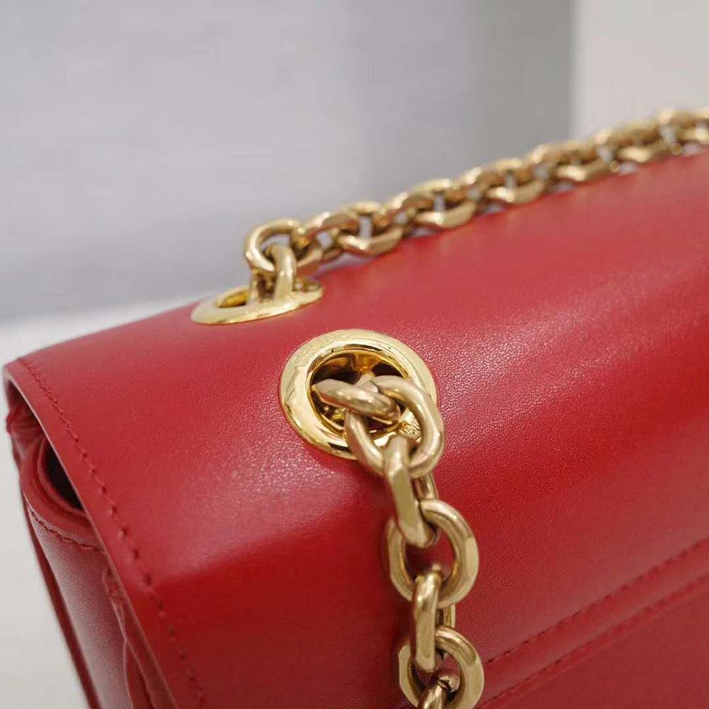 Celine Women Medium C Bag in Shiny Calfskin Leather-Red - image 9