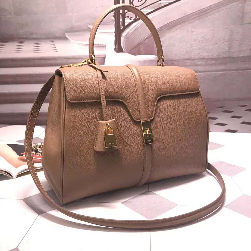 Side angle showing structured silhouette of Celine Women Medium16 Bag