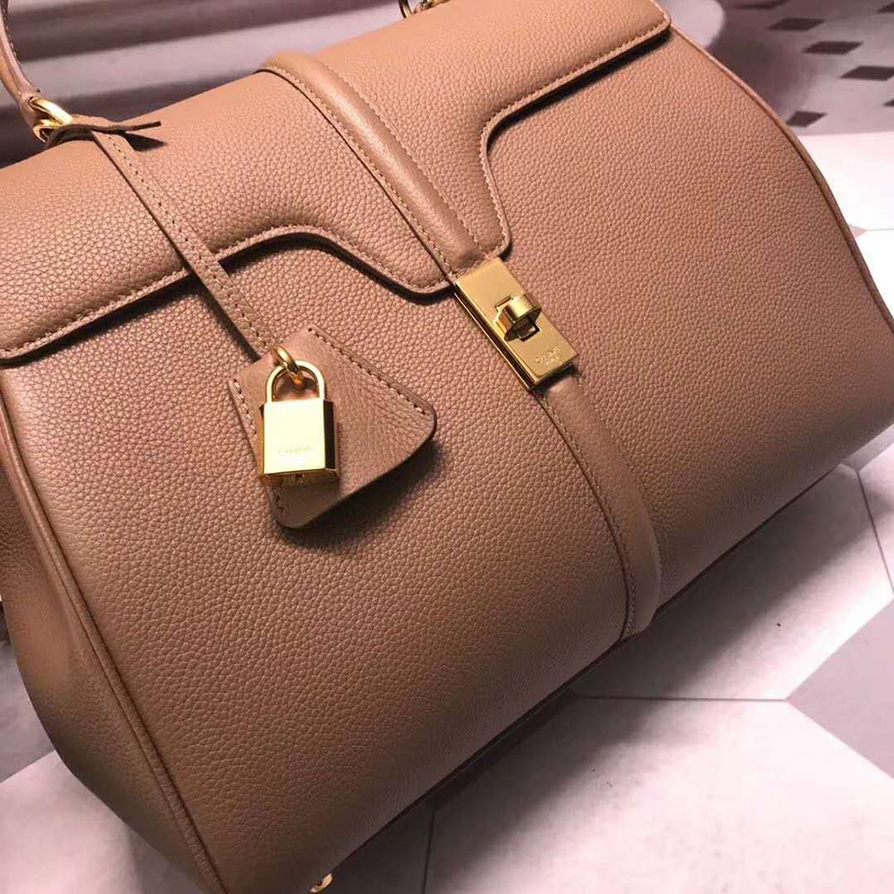 Celine Women Medium16 Bag in Grained Calfskin-Brown - image 5