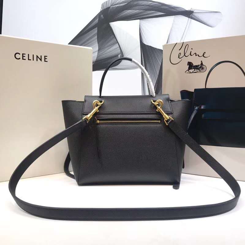 Side angle showing adjustable strap of Celine Women Micro Belt Bag