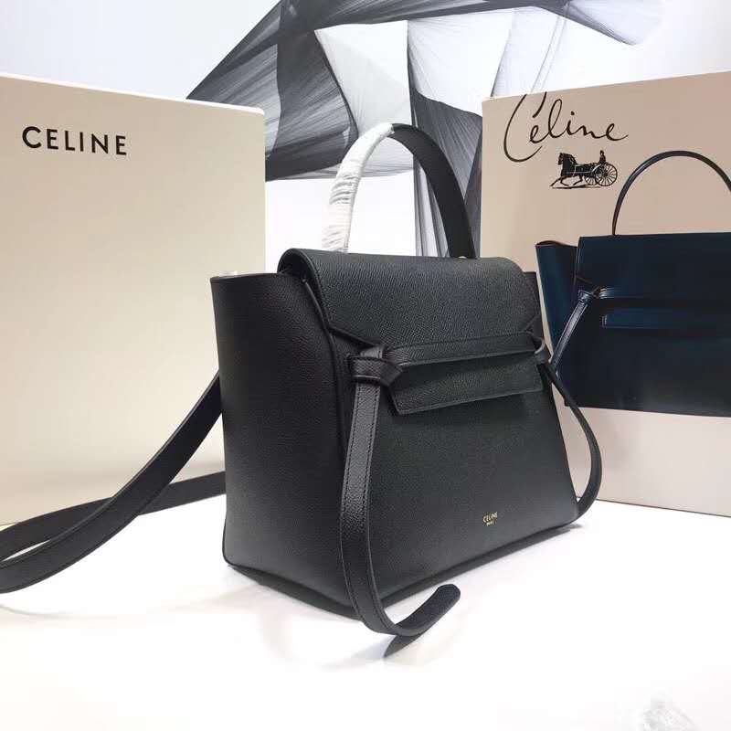 Celine Women Micro Belt Bag in Grained Calfskin-Black - image 4