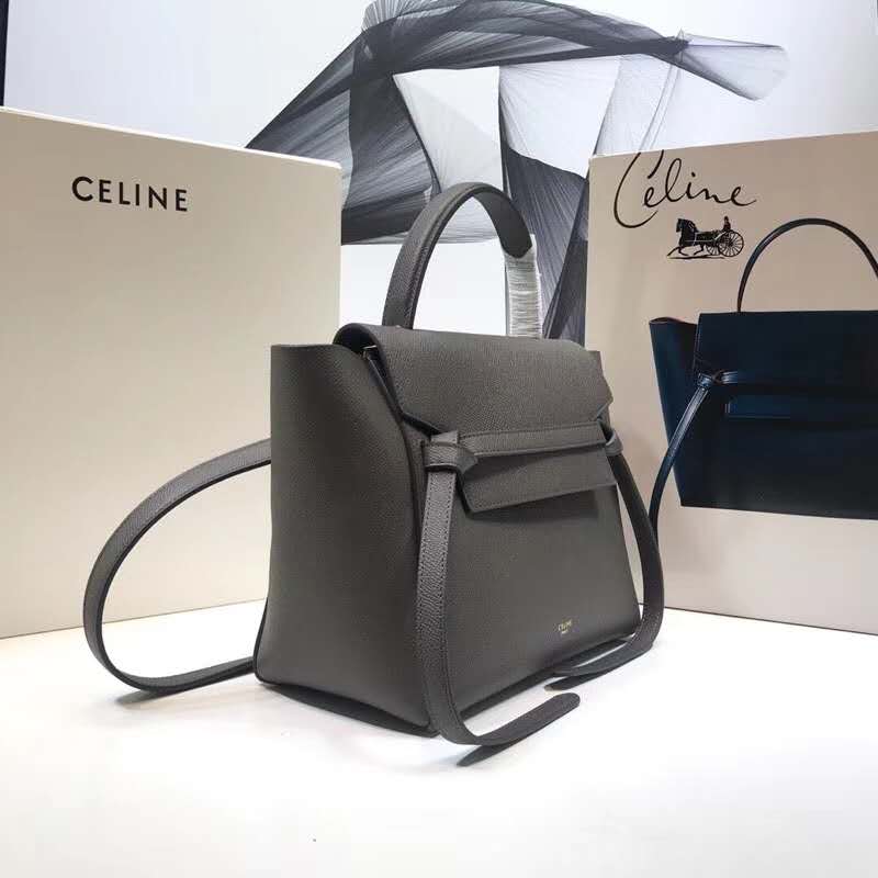 Celine Women Micro Belt Bag in Grained Calfskin-Silver - image 4