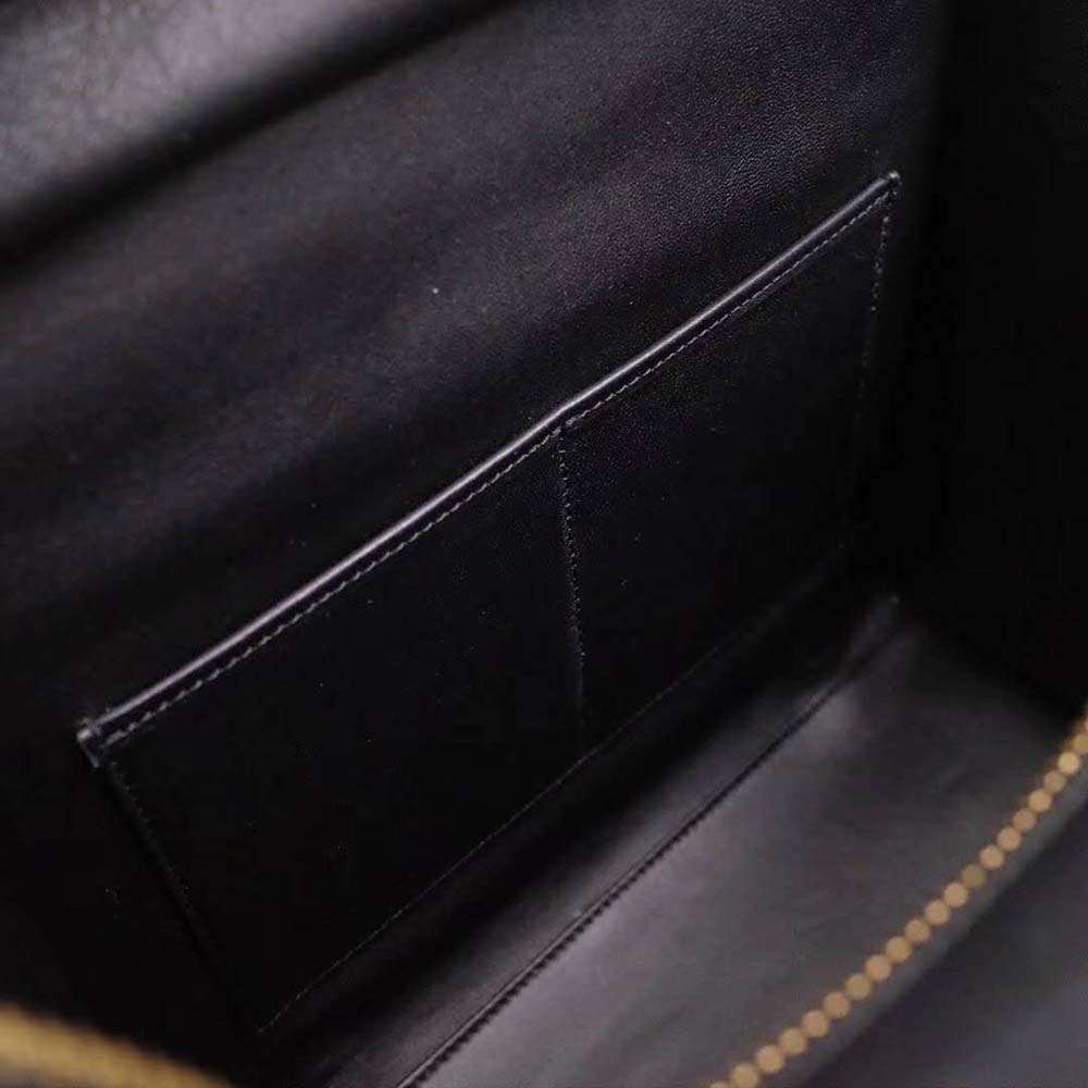 Celine Women Micro Luggage Handbag in Drummed Calfskin-Black - image 10