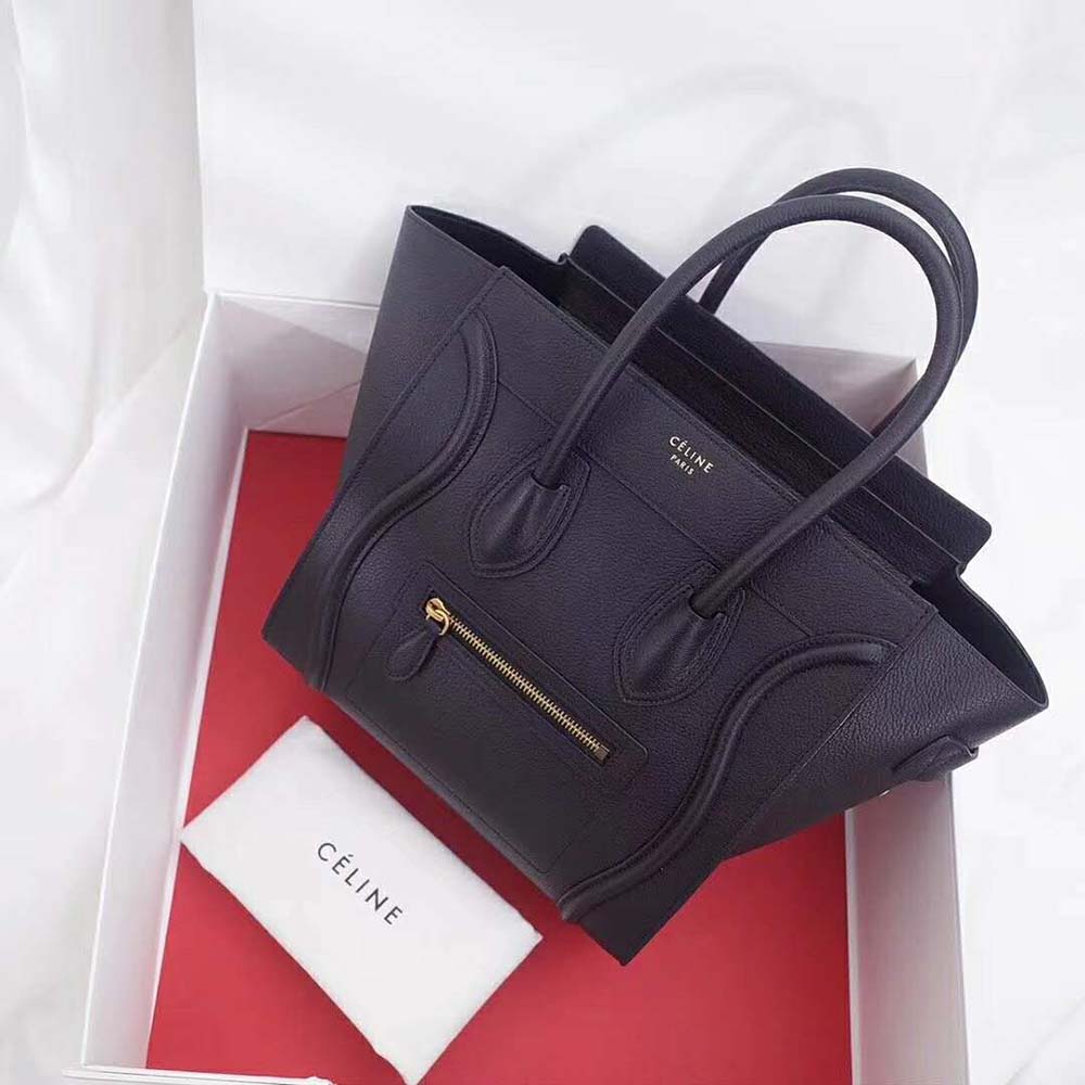 Close-up of gold-tone hardware on Celine Women Micro Luggage Handbag