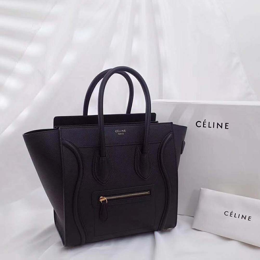 Side angle showing silhouette of Celine Women Micro Luggage Handbag