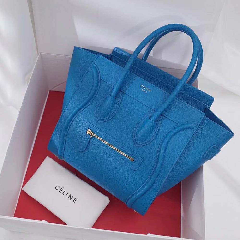 Close-up of gold-tone hardware on Celine Women Micro Luggage Handbag