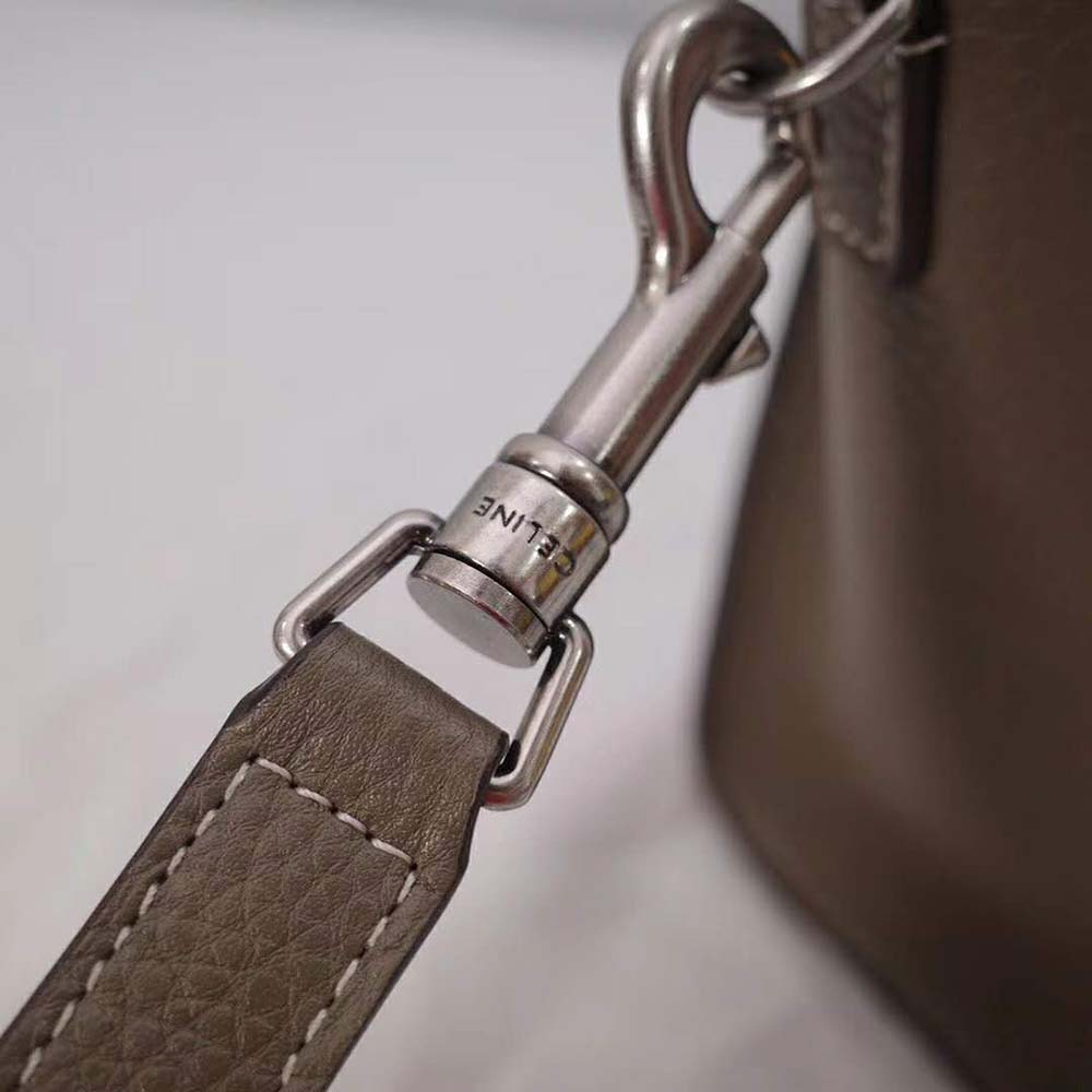 Celine Women Micro Luggage Handbag in Drummed Calfskin-Brown - image 9