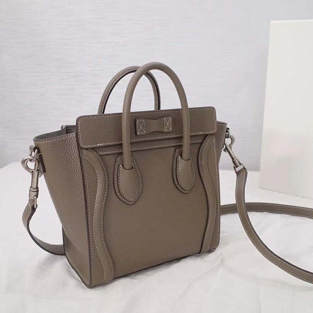 Close-up of gold-tone hardware and zipper on Celine Women Micro Luggage Handbag