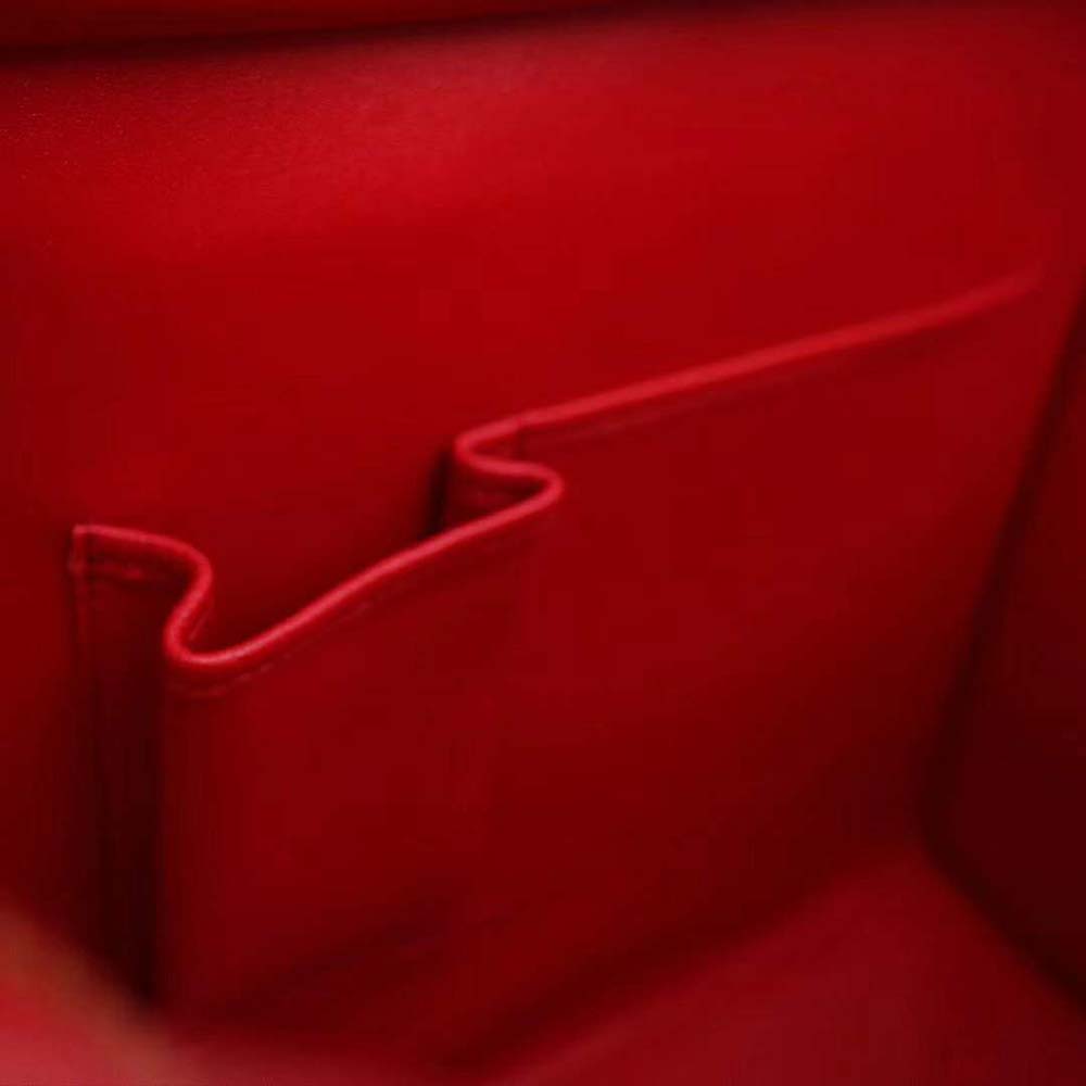 Celine Women Micro Luggage Handbag in Drummed Calfskin-Red - image 9