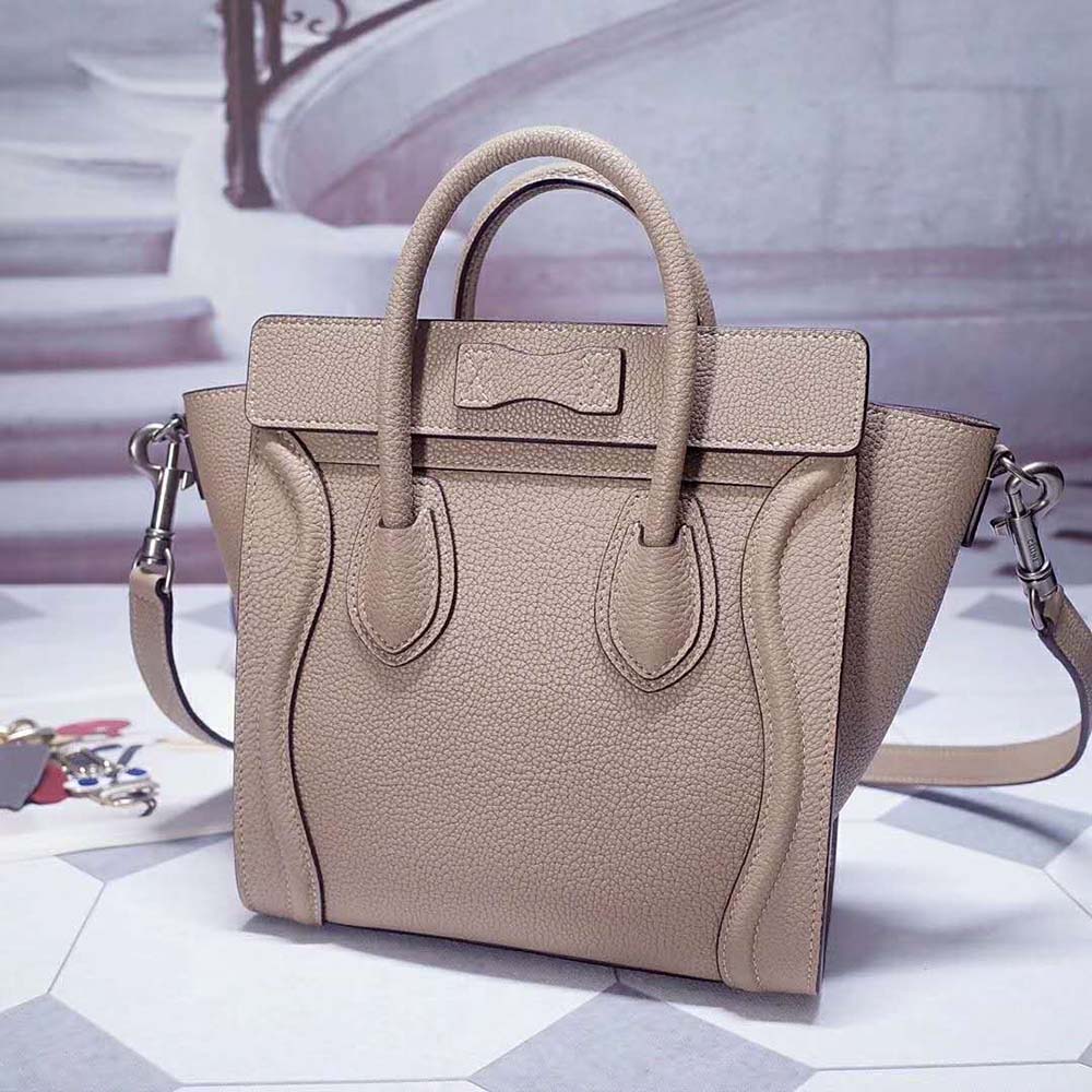 Celine Women Micro Luggage Handbag in Drummed Calfskin-Sandy - image 5