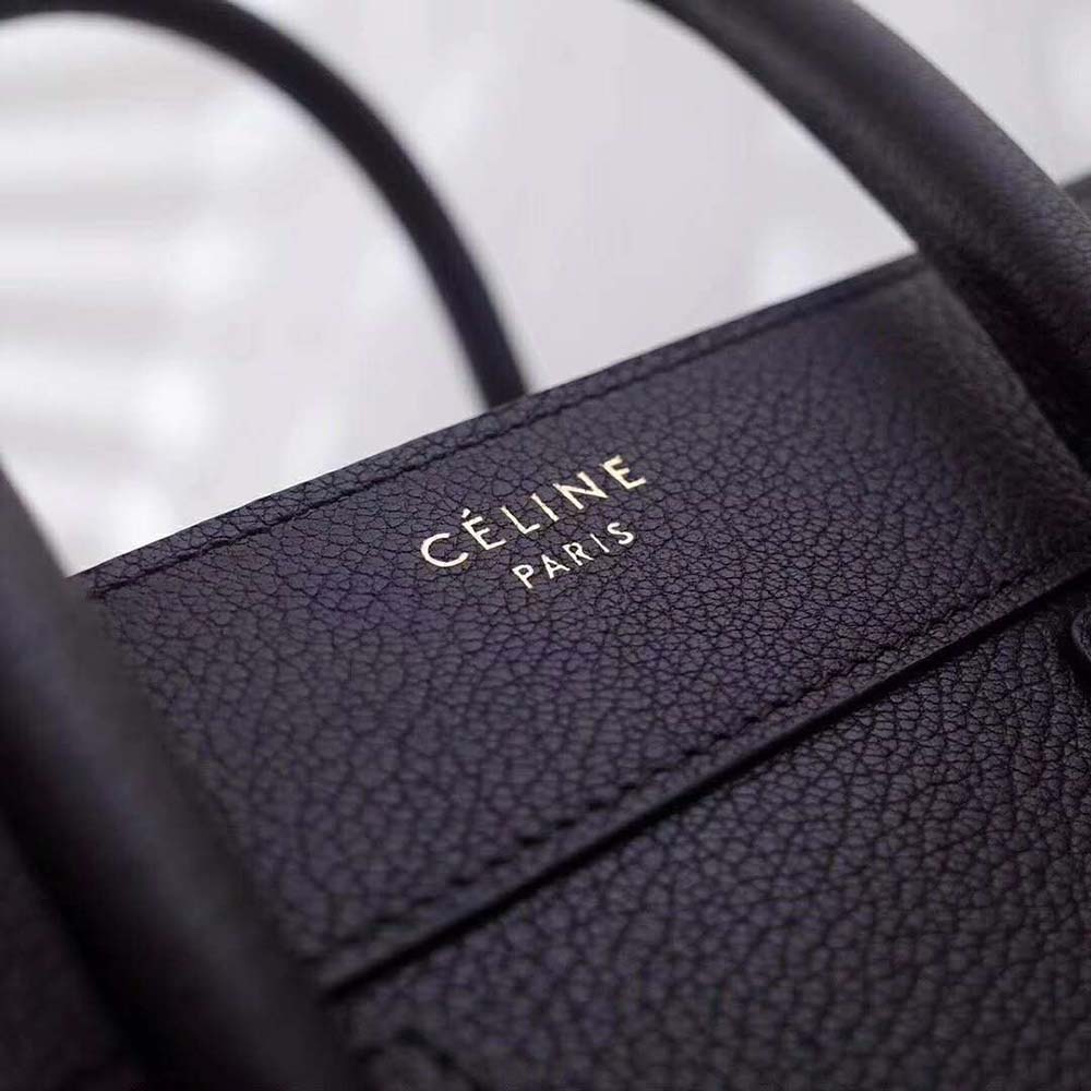 Celine Women Mini Luggage Handbag in Baby Drummed Calfskin-Black - image 8