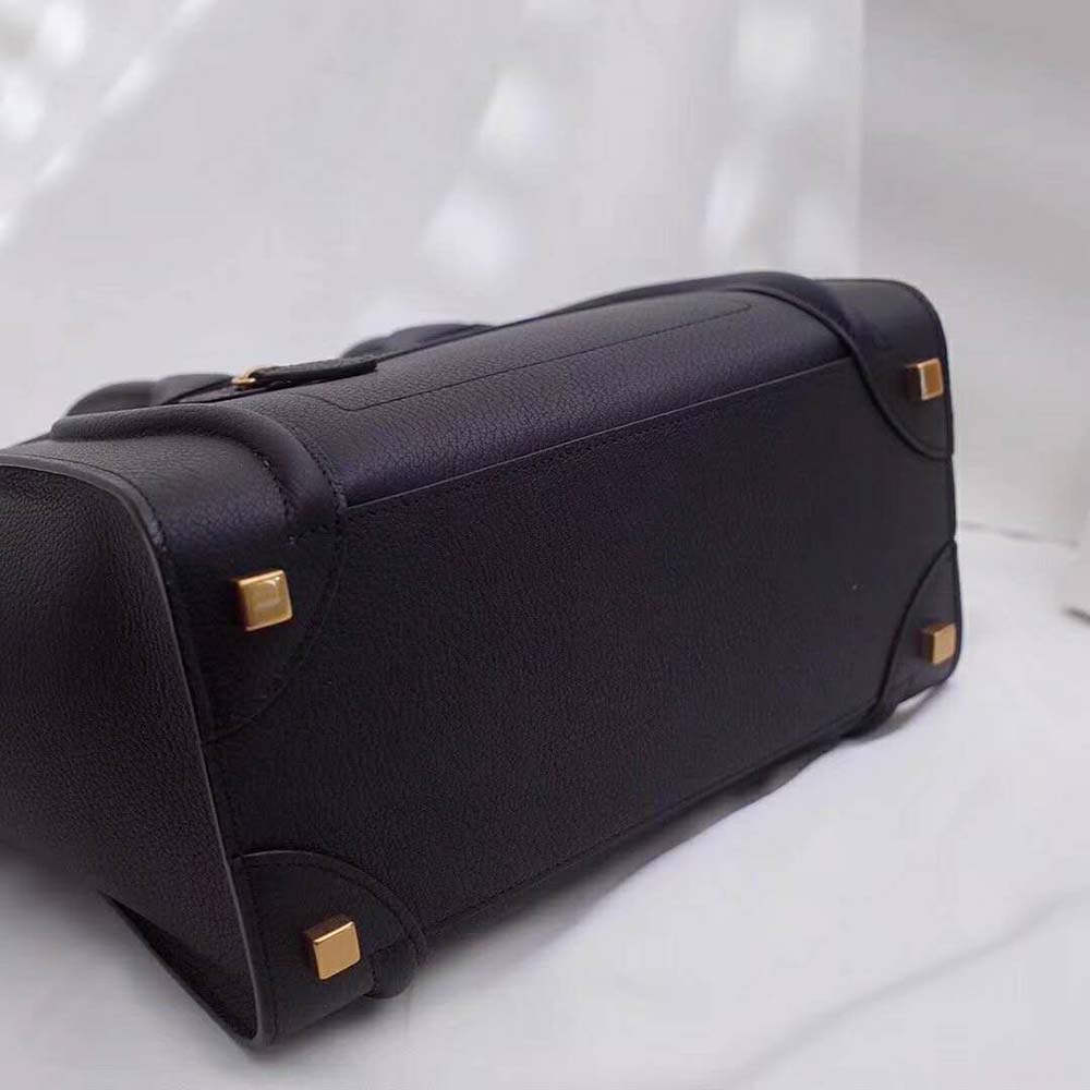 Celine Women Mini Luggage Handbag in Baby Drummed Calfskin-Black - image 5