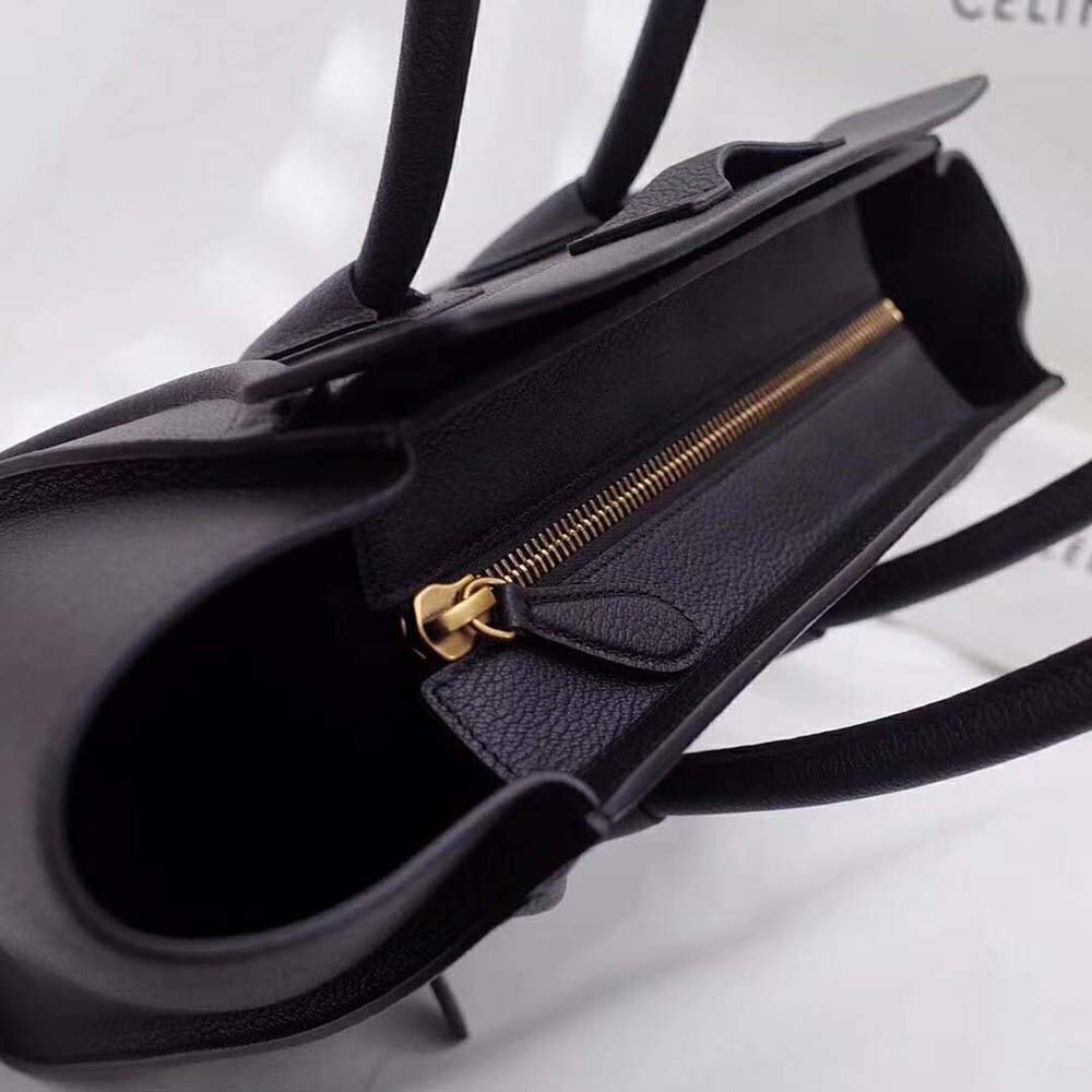 Celine Women Mini Luggage Handbag in Baby Drummed Calfskin-Black - image 7