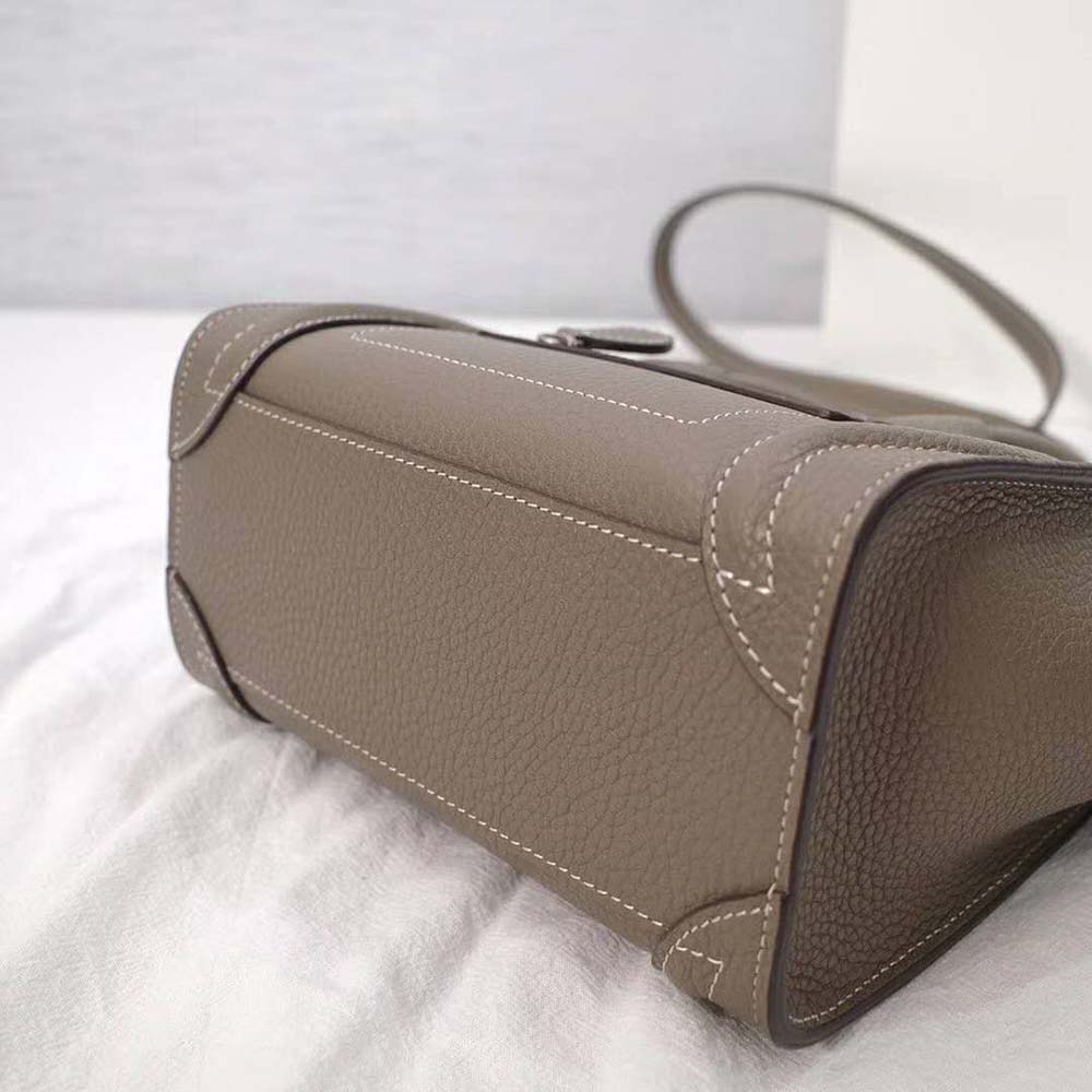 Celine Women Mini Luggage Handbag in Baby Drummed Calfskin-Brown - image 5