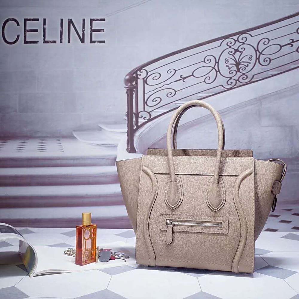 Celine Women Mini Luggage Handbag in Baby Drummed Calfskin-Sandy - image 4