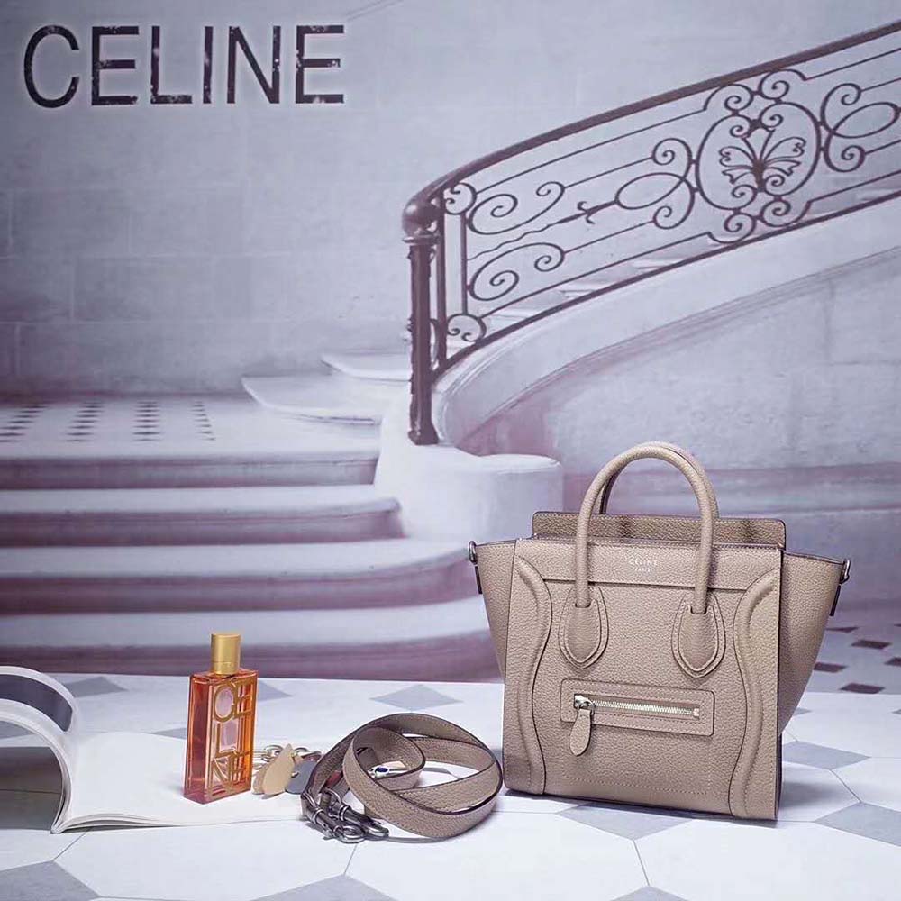 Celine Women Mini Luggage Handbag in Baby Drummed Calfskin-Sandy - image 5