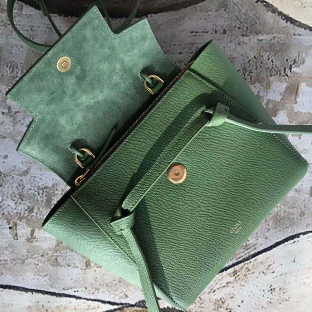 Celine Women Nano Belt Bag in Grained Calfskin Bag-Green - image 5