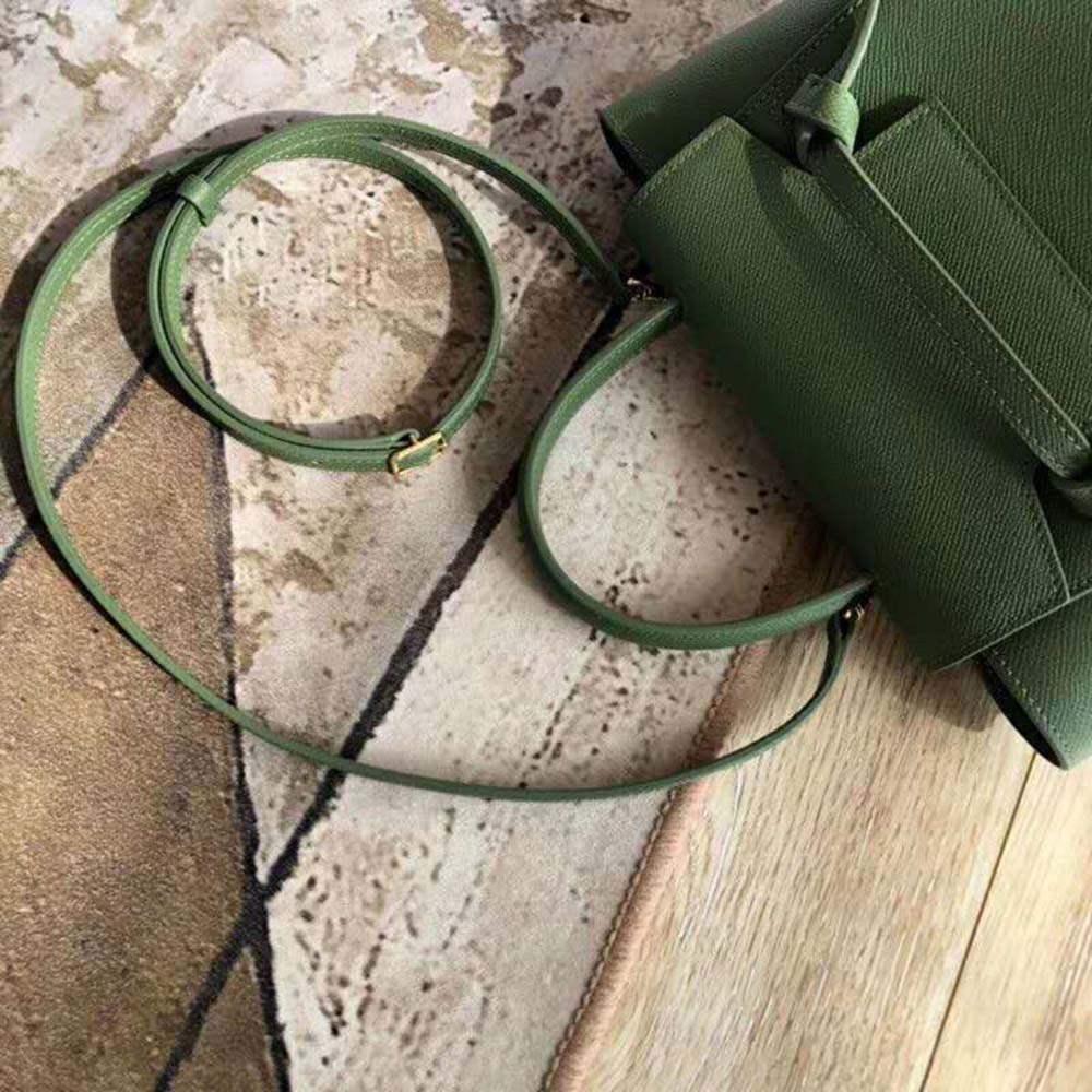 Celine Women Nano Belt Bag in Grained Calfskin Bag-Green - image 9