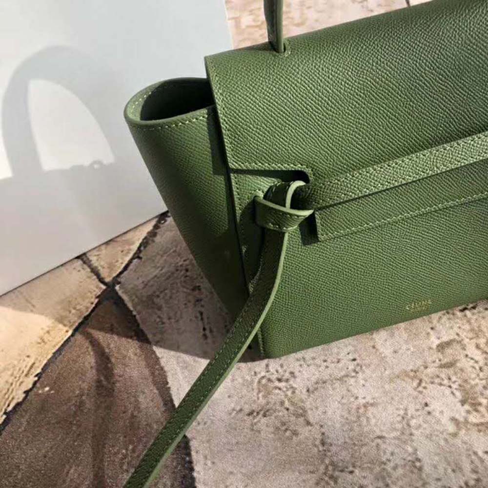 Celine Women Nano Belt Bag in Grained Calfskin Bag-Green - image 7