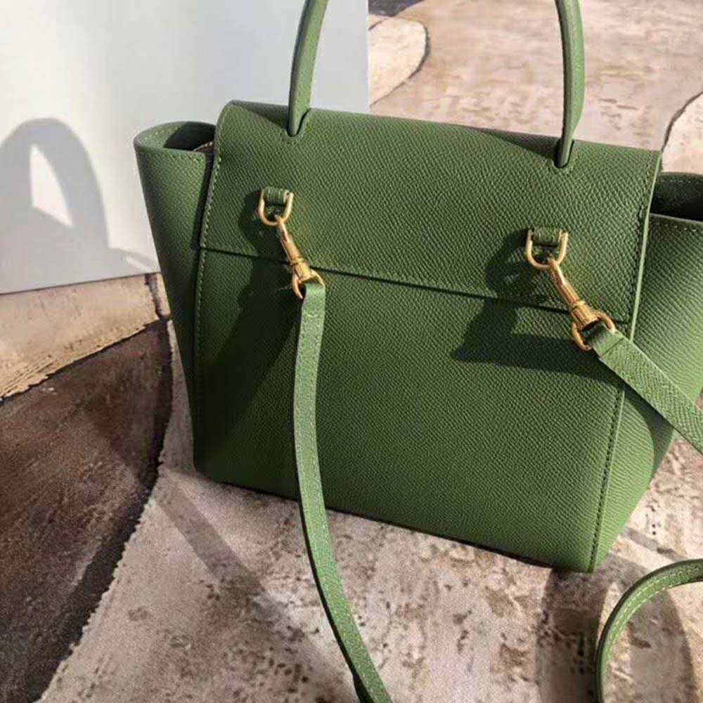 Celine Women Nano Belt Bag in Grained Calfskin Bag-Green - image 6