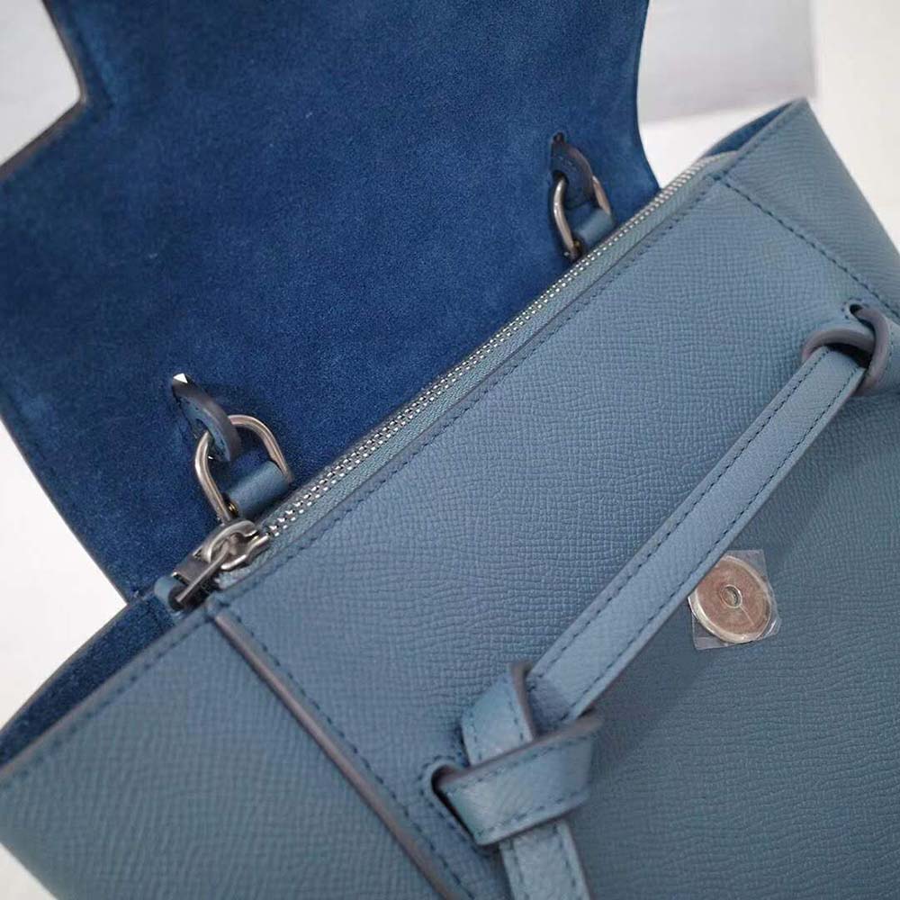 Celine Women Nano Belt Bag in Grained Calfskin Bag-Navy - image 8