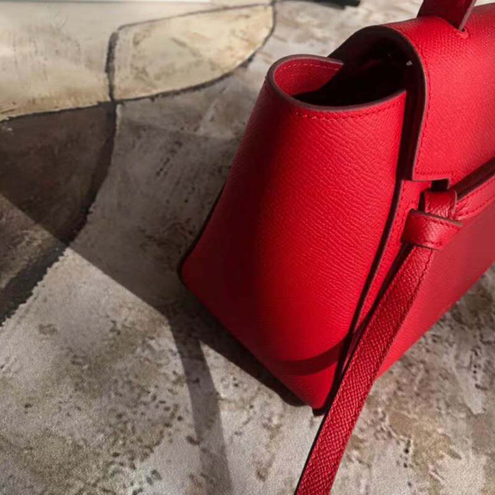 Celine Women Nano Belt Bag in Grained Calfskin Bag-Red - image 9